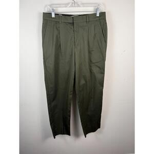 NWT Norse Projects Wide Christopher Gabardine Pleated Trouser Pants Green 31x30
